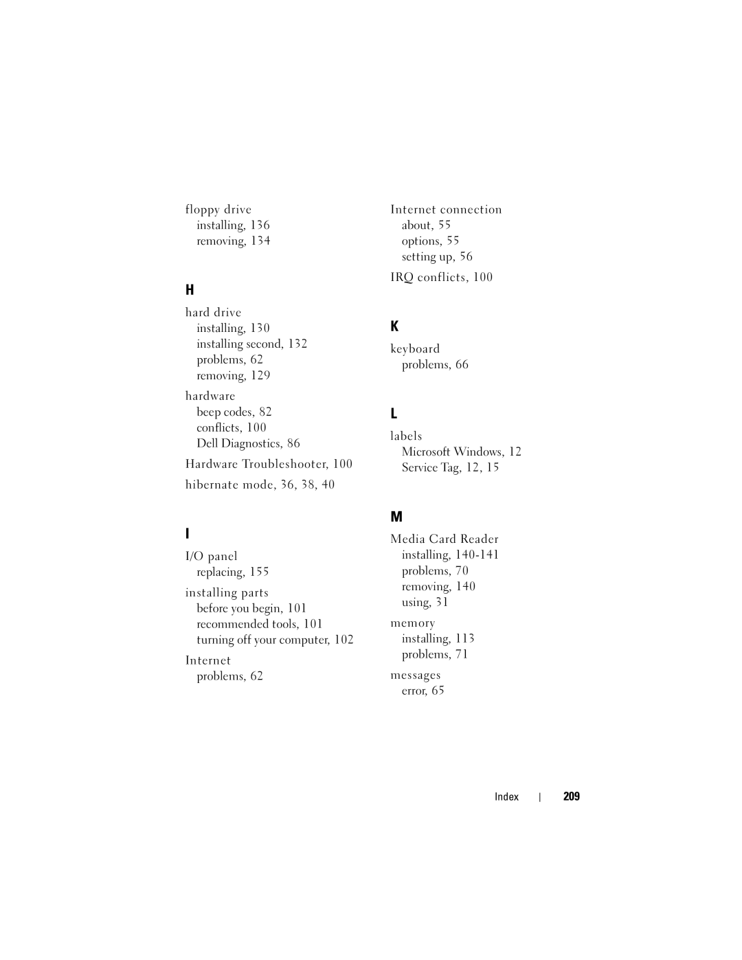 Dell 200 owner manual 209 