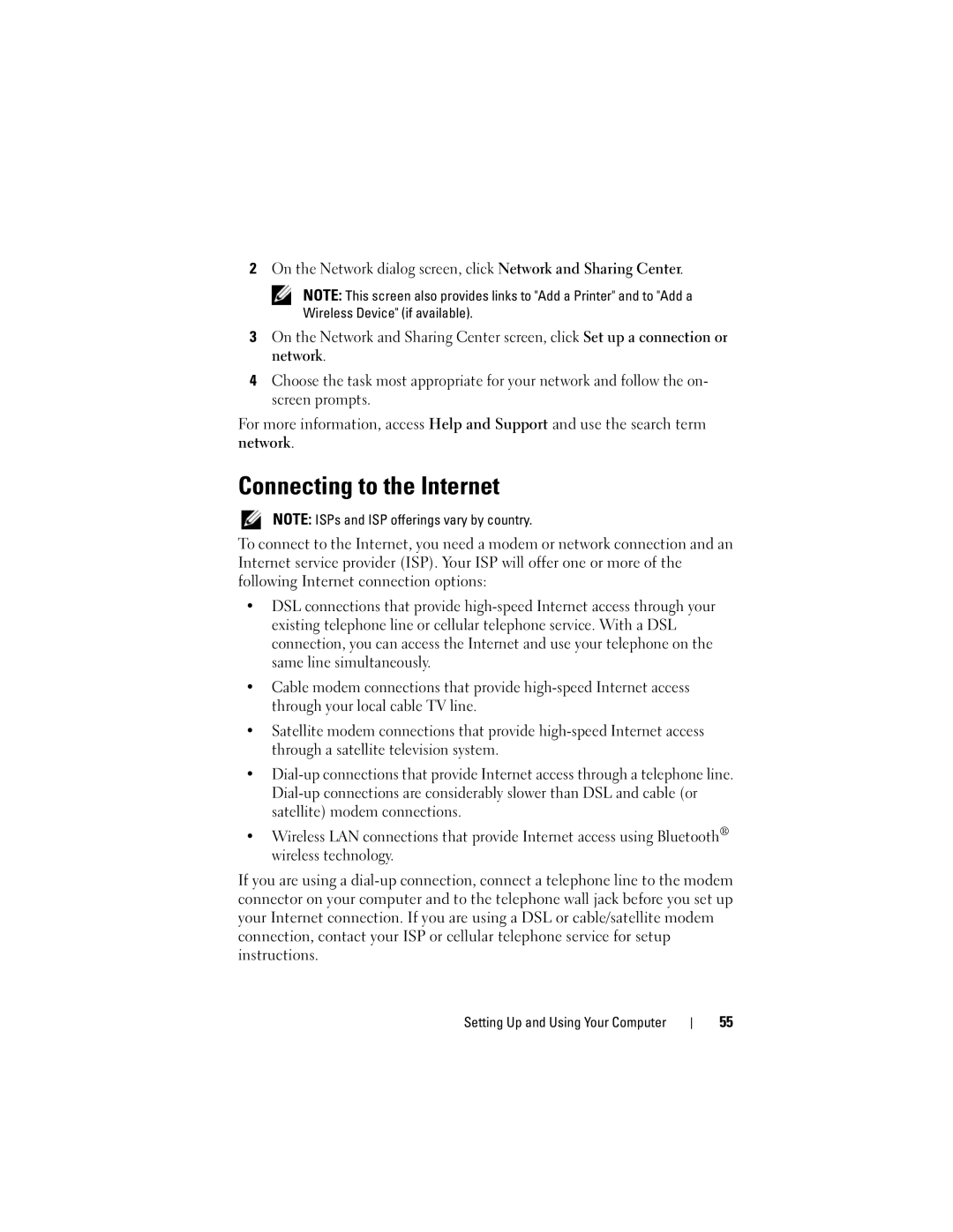 Dell 200 owner manual Connecting to the Internet 