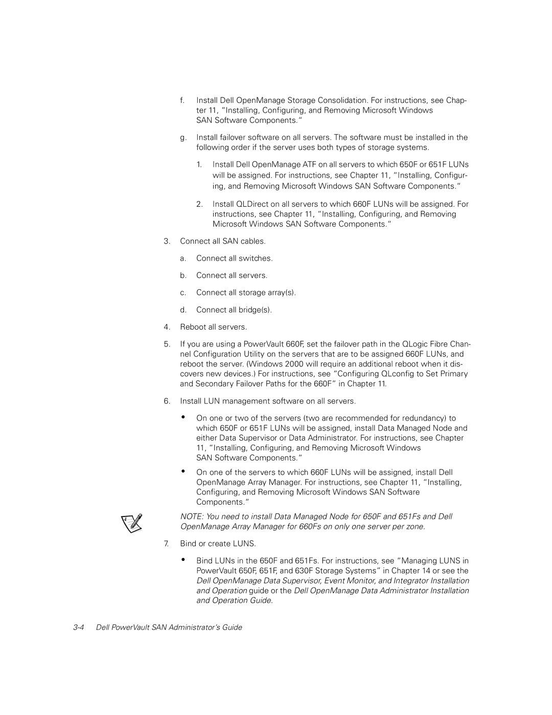 Dell 2000, NT installation instructions Dell PowerVault SAN Administrator’s Guide 