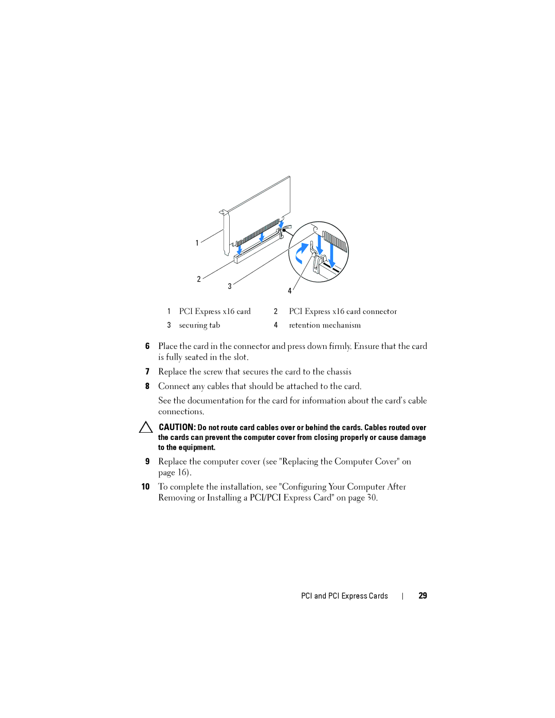 Dell 2010 service manual PCI and PCI Express Cards 