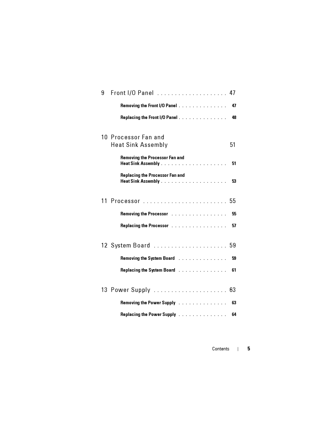 Dell 2010 service manual Processor Fan Heat Sink Assembly 