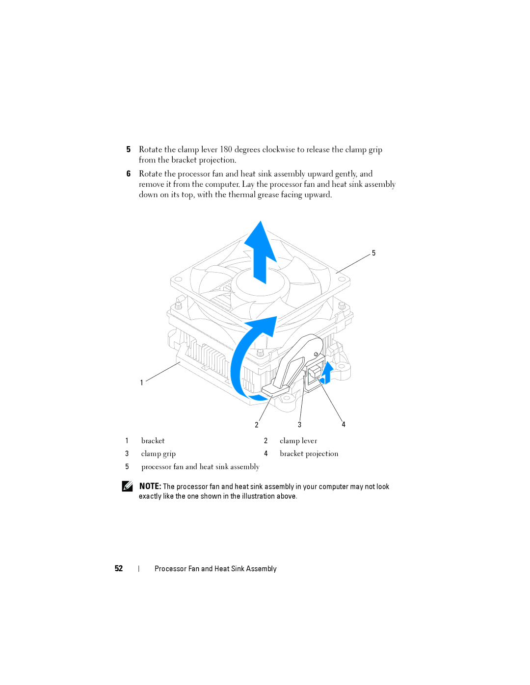 Dell 2010 service manual Processor Fan and Heat Sink Assembly 