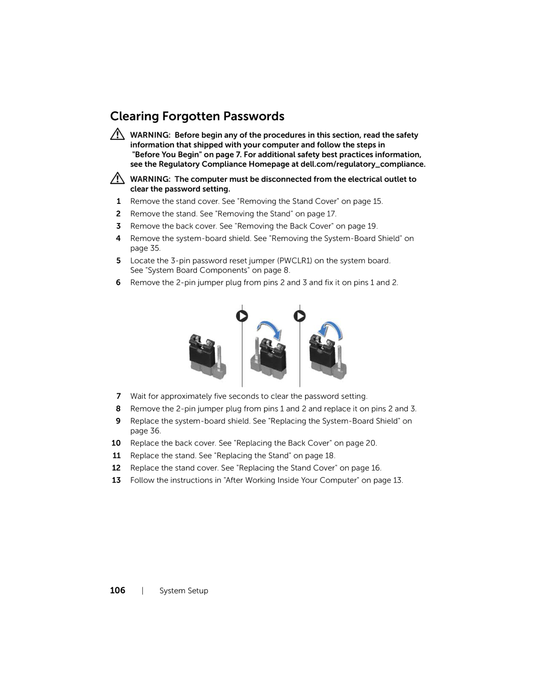 Dell 2020, W06B owner manual Clearing Forgotten Passwords 