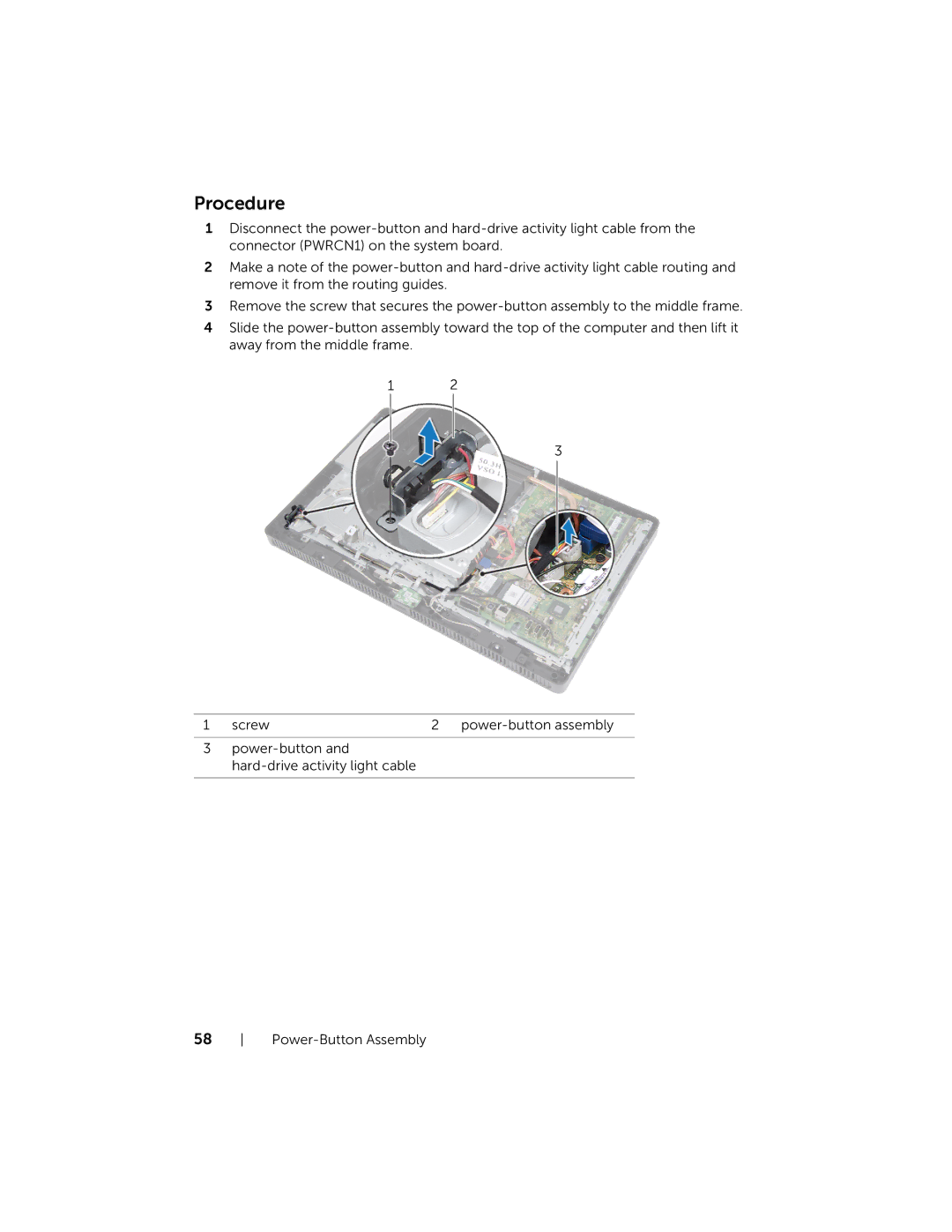 Dell 2020, W06B owner manual Procedure 