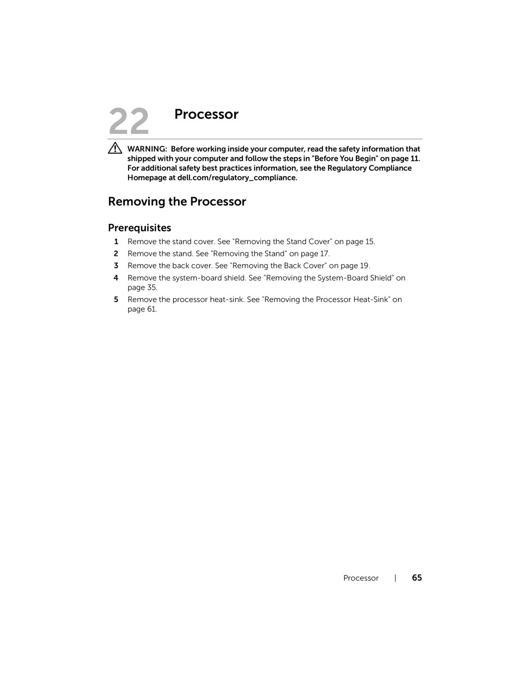 Dell W06B, 2020 owner manual Removing the Processor 