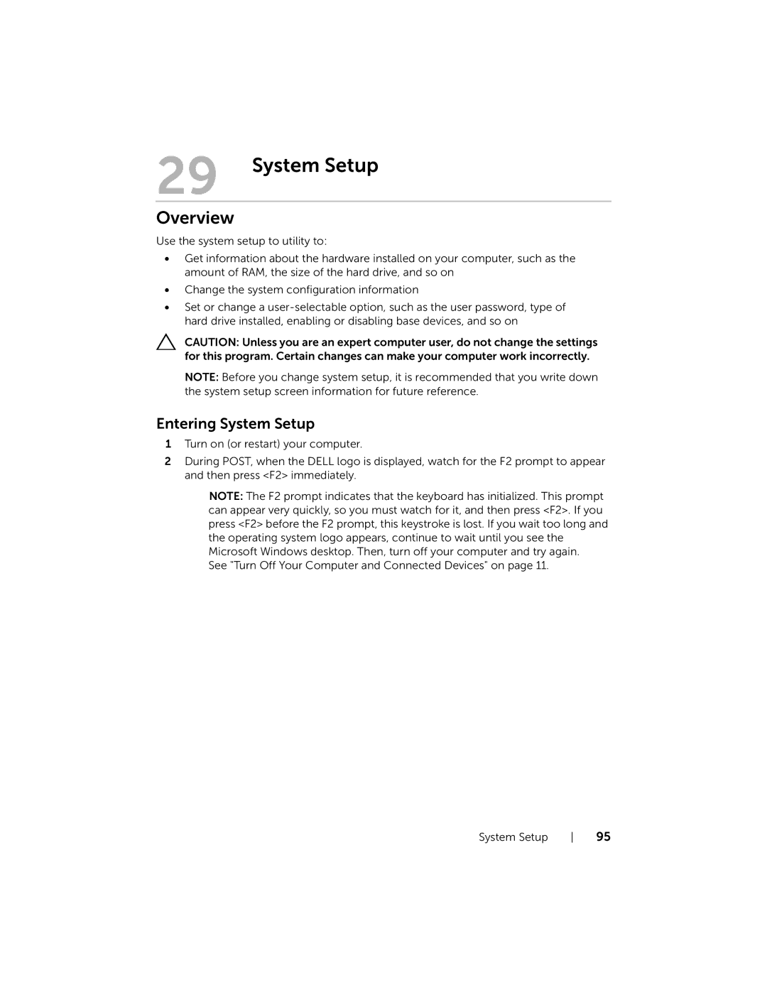 Dell W06B, 2020 owner manual System Setup, Overview 