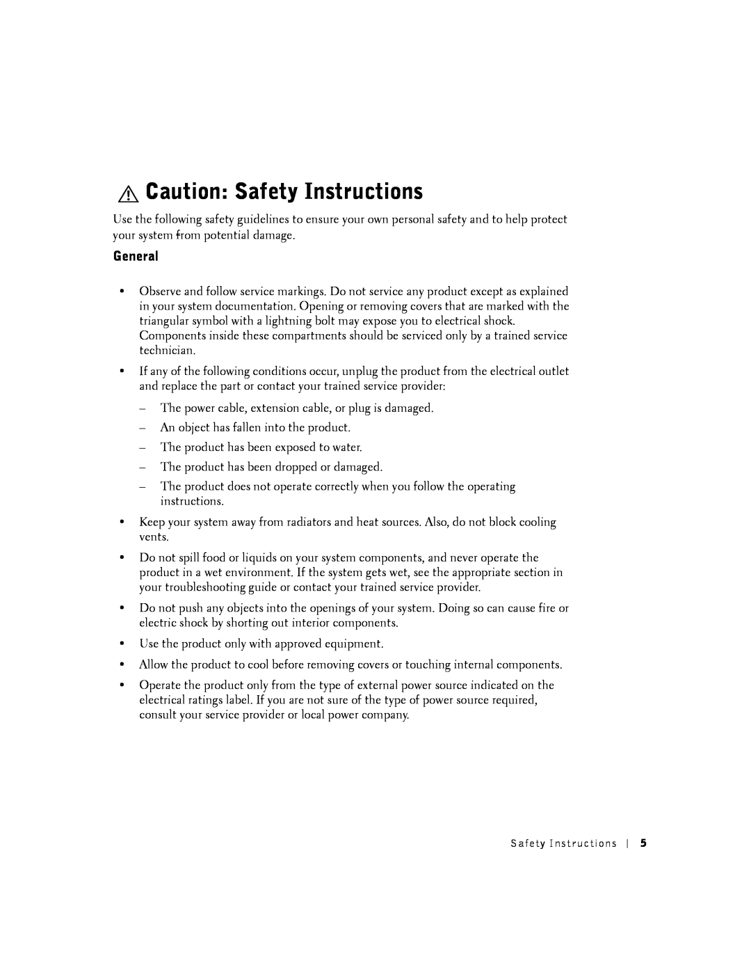 Dell 2016, 2024 manual Caution Safety Instructions, General 