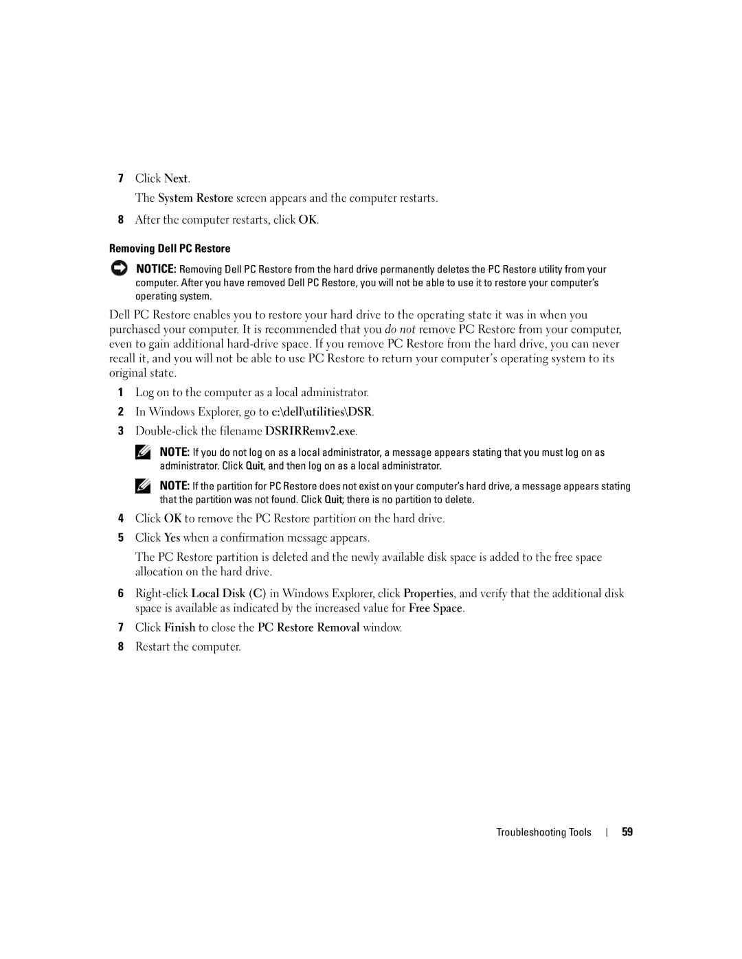 Dell 210 owner manual Troubleshooting Tools 