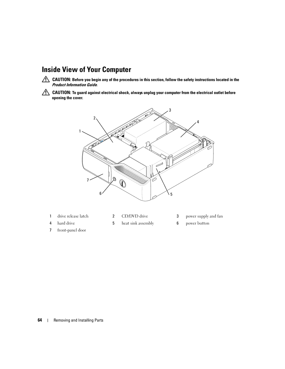 Dell 210 owner manual Inside View of Your Computer 