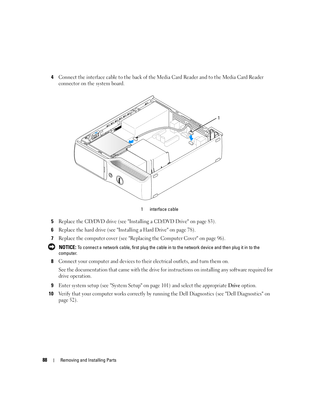 Dell 210 owner manual Interface cable 