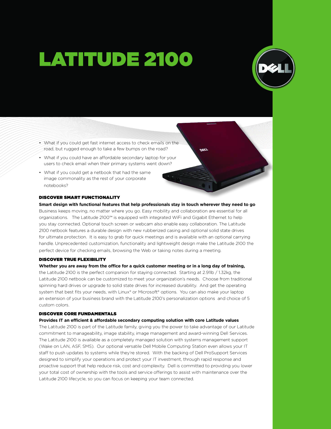 Dell 2100 manual Latitude 