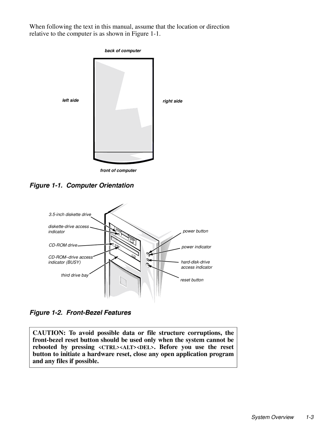 Dell 2100/180 service manual Computer Orientation 