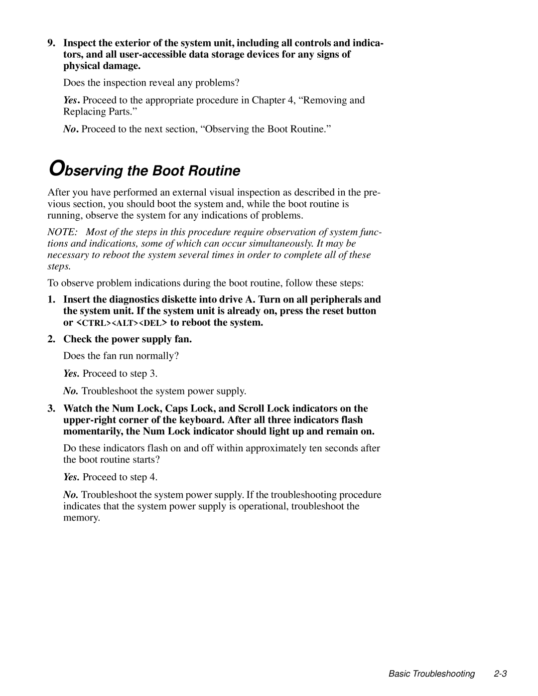 Dell 2100/180 service manual Observing the Boot Routine 