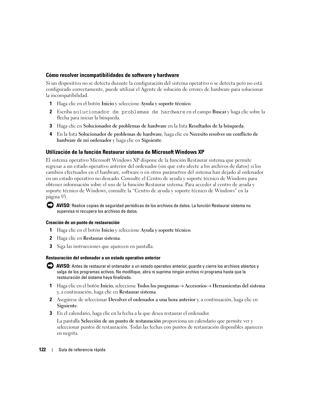 Dell 210L manual Cómo resolver incompatibilidades de software y hardware 