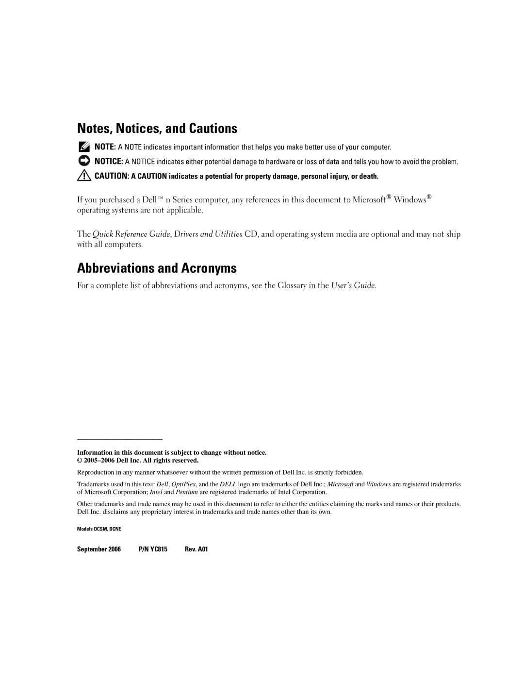 Dell 210L manual Abbreviations and Acronyms 