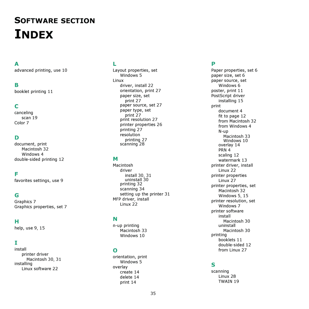 Dell 2145cn manual Index 