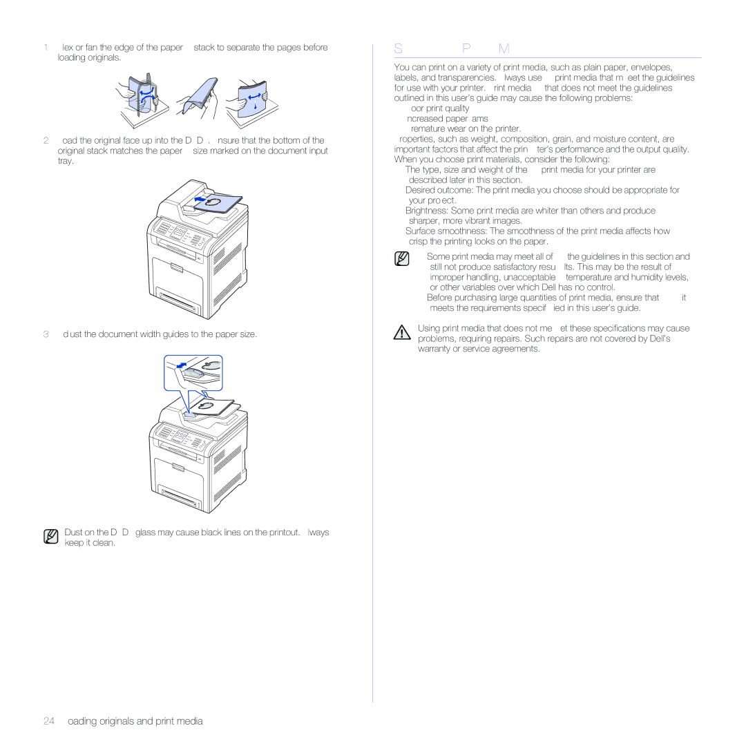 Dell 2145cn manual Selecting Print Media 