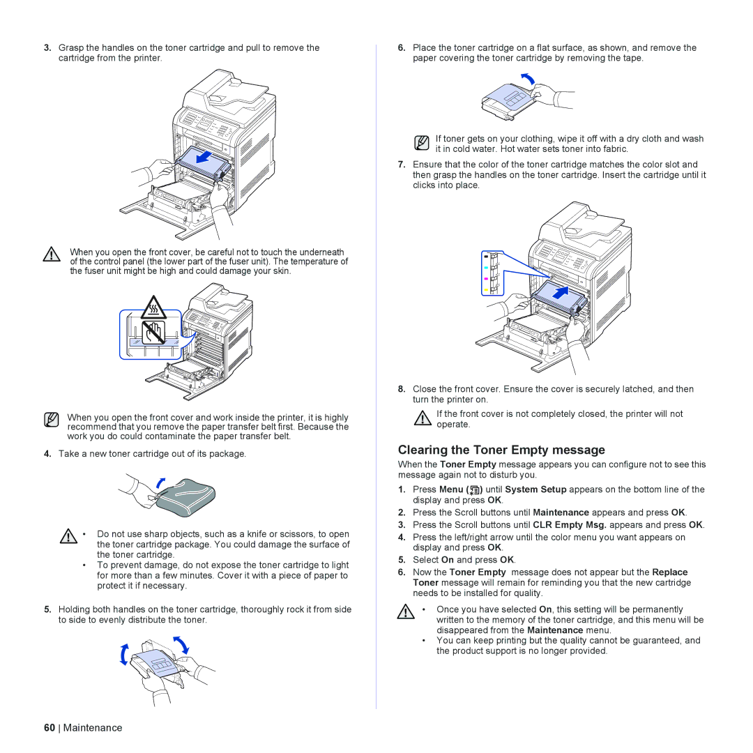 Dell 2145cn manual Clearing the Toner Empty message 