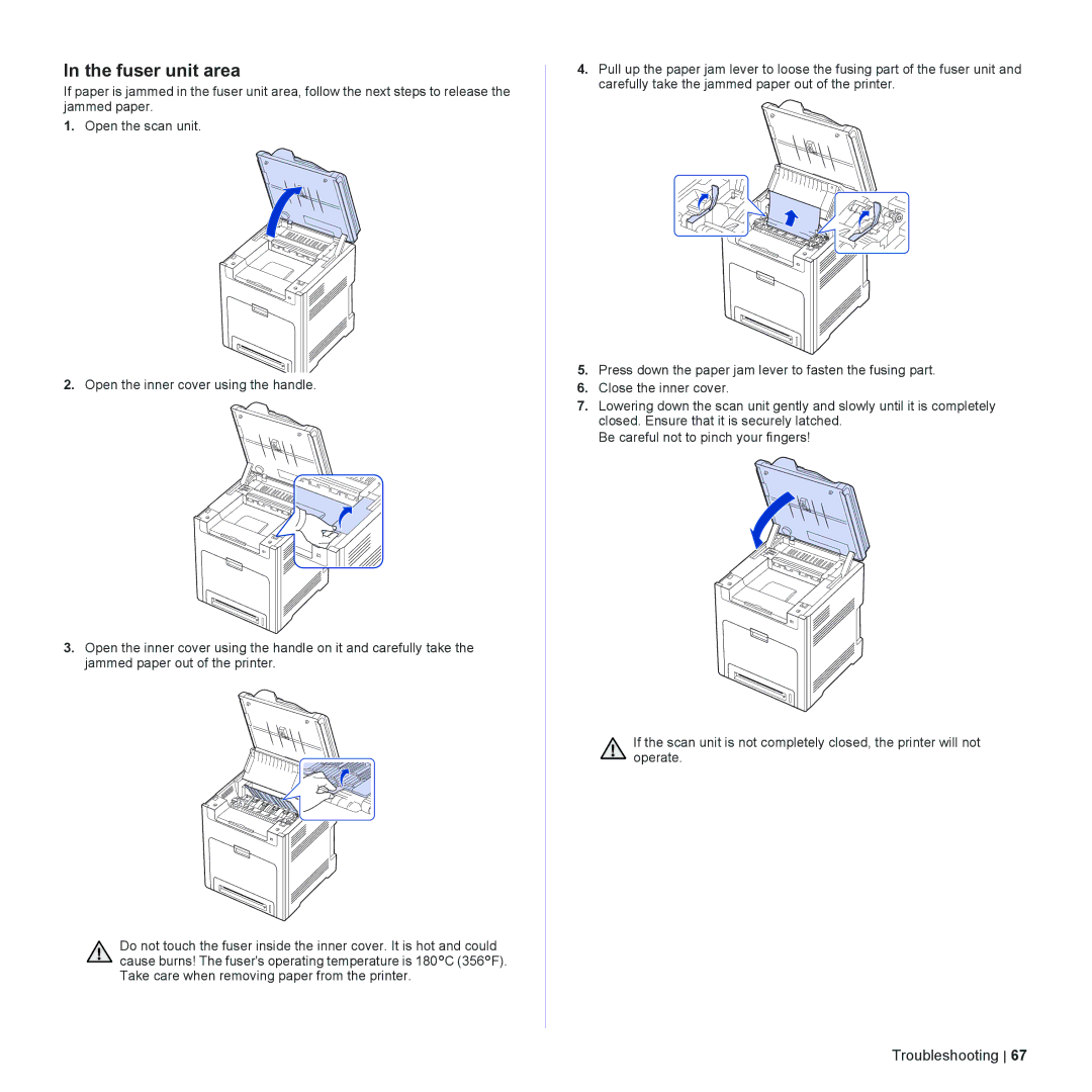 Dell 2145cn manual Fuser unit area 