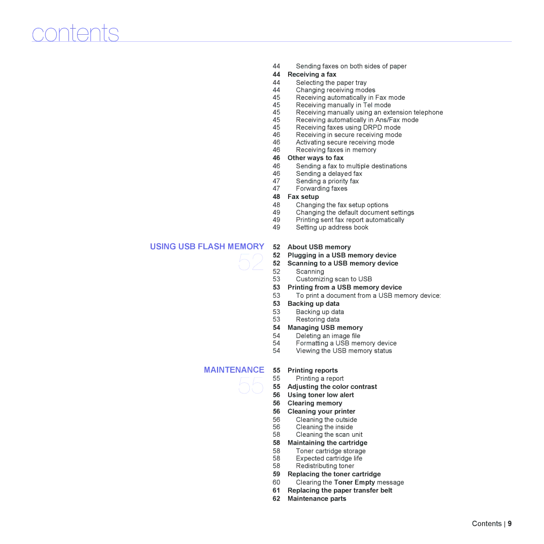 Dell 2145cn manual Receiving a fax, Other ways to fax, Fax setup, Printing from a USB memory device, Backing up data 