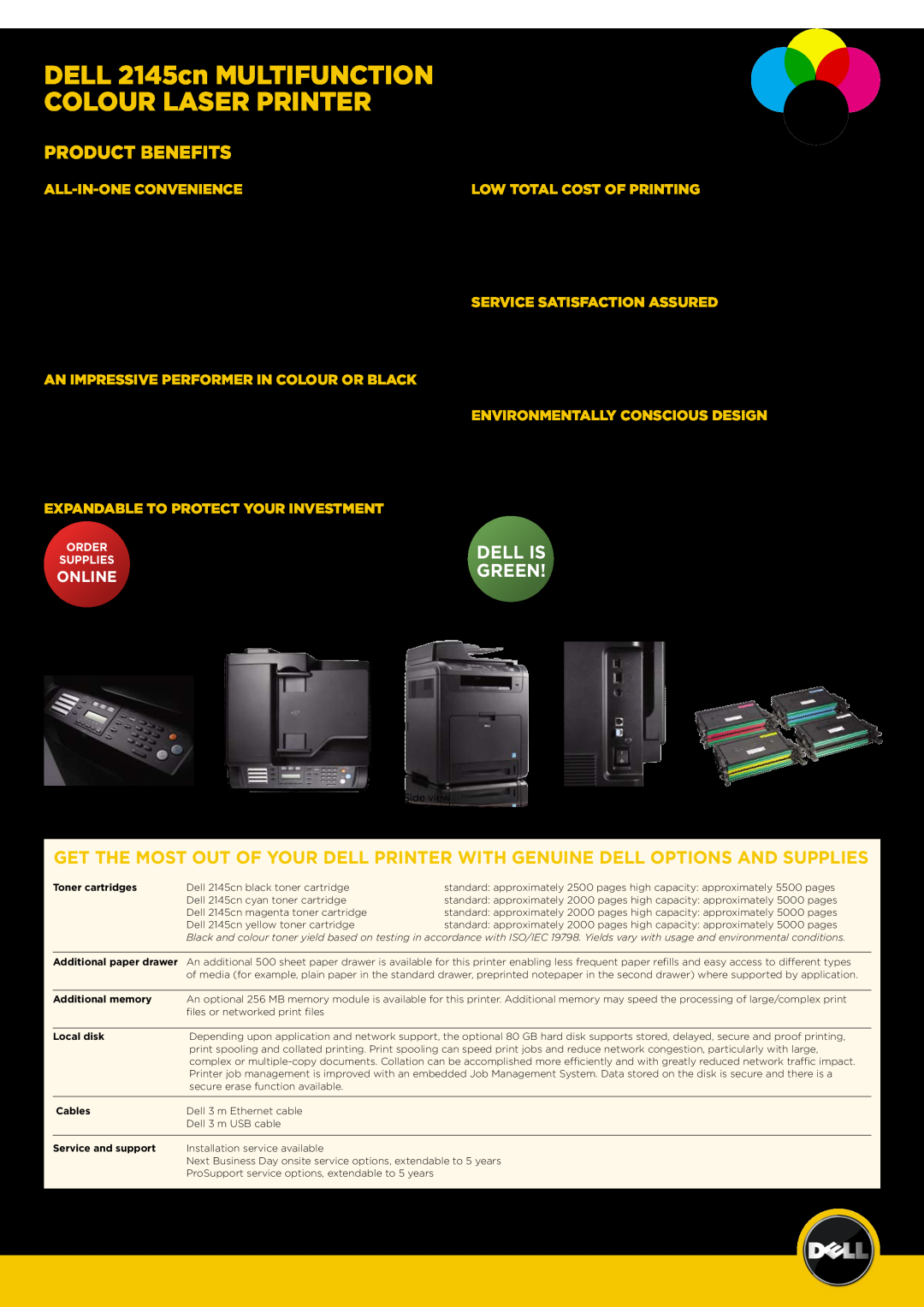 Dell manual DELL 2145cn MULTIFUNCTION COLOUR LASER PRINTER, Product Benefits, online, All-in-One Convenience 