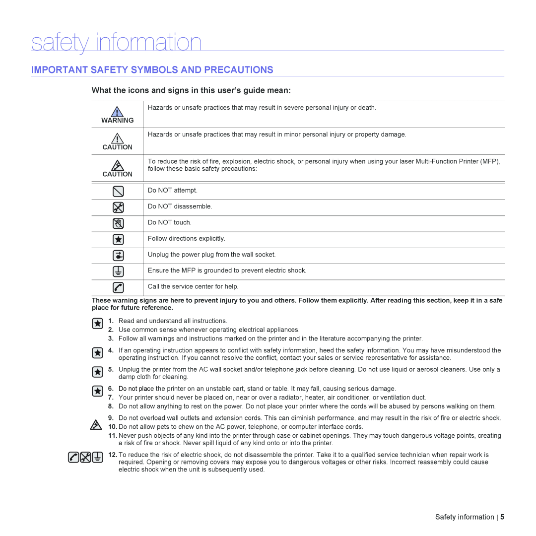 Dell 2145cn manual safety information, Important Safety Symbols And Precautions 
