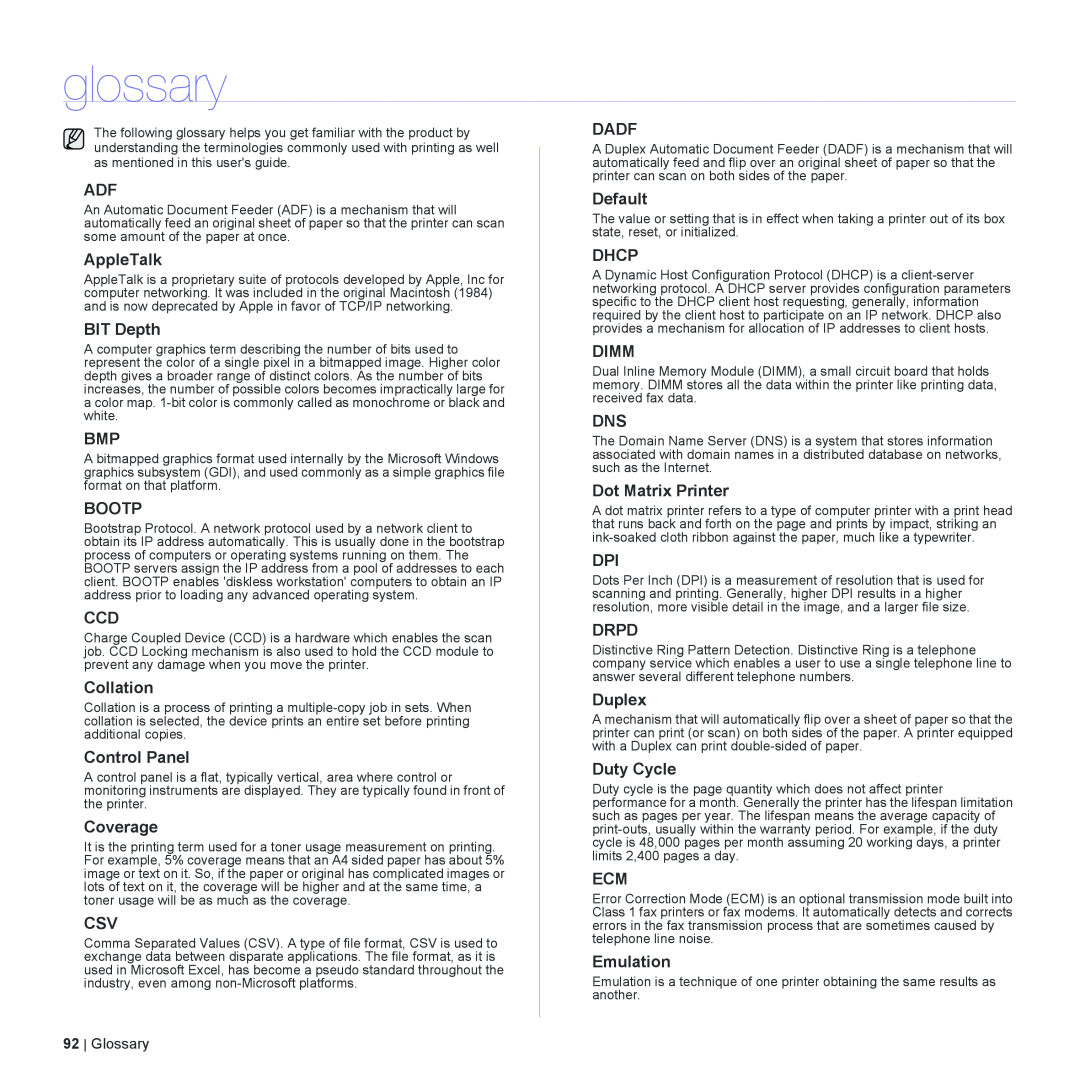 Dell 2145cn manual glossary 