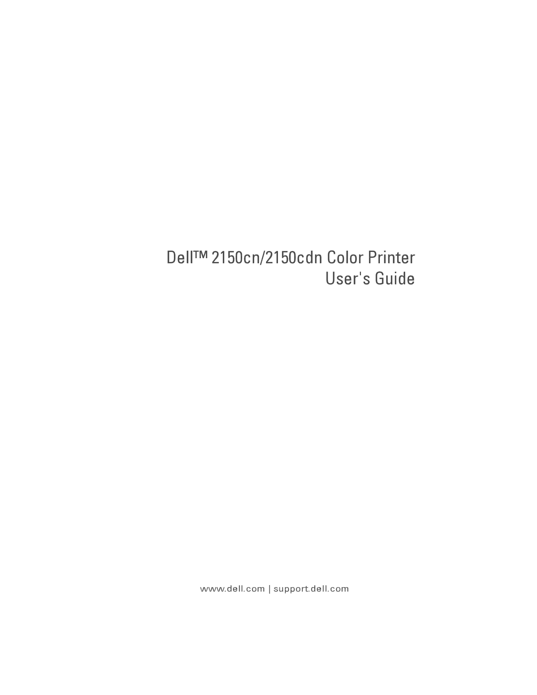 Dell manual Dell 2150cn/2150cdn Color Printer Users Guide 