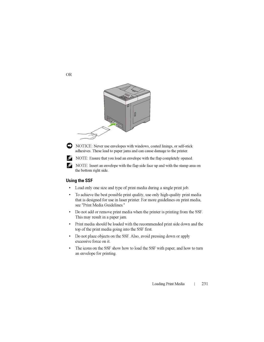 Dell 2150cn manual Using the SSF, 231 