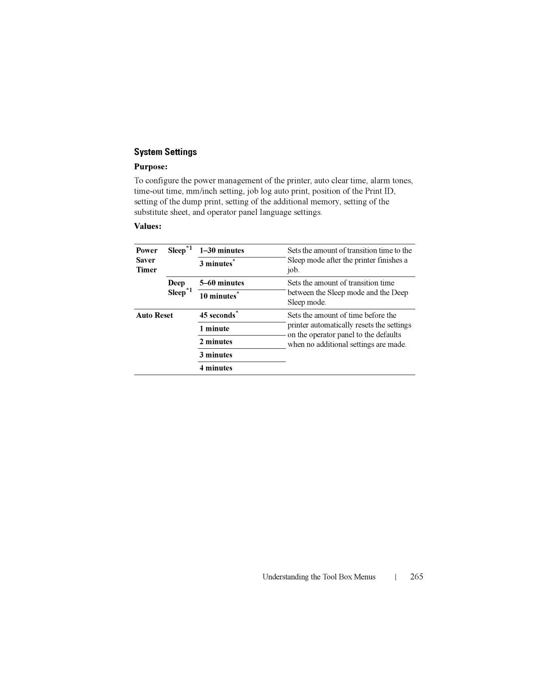 Dell 2150cn manual System Settings, 265 