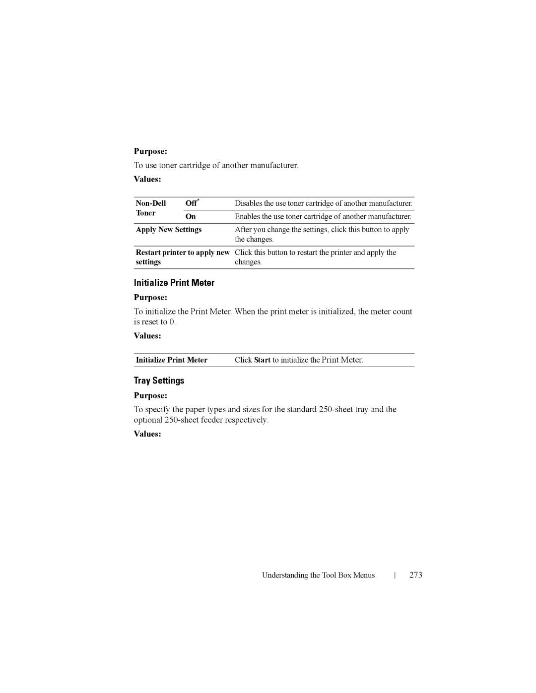 Dell 2150cn manual Initialize Print Meter, 273 