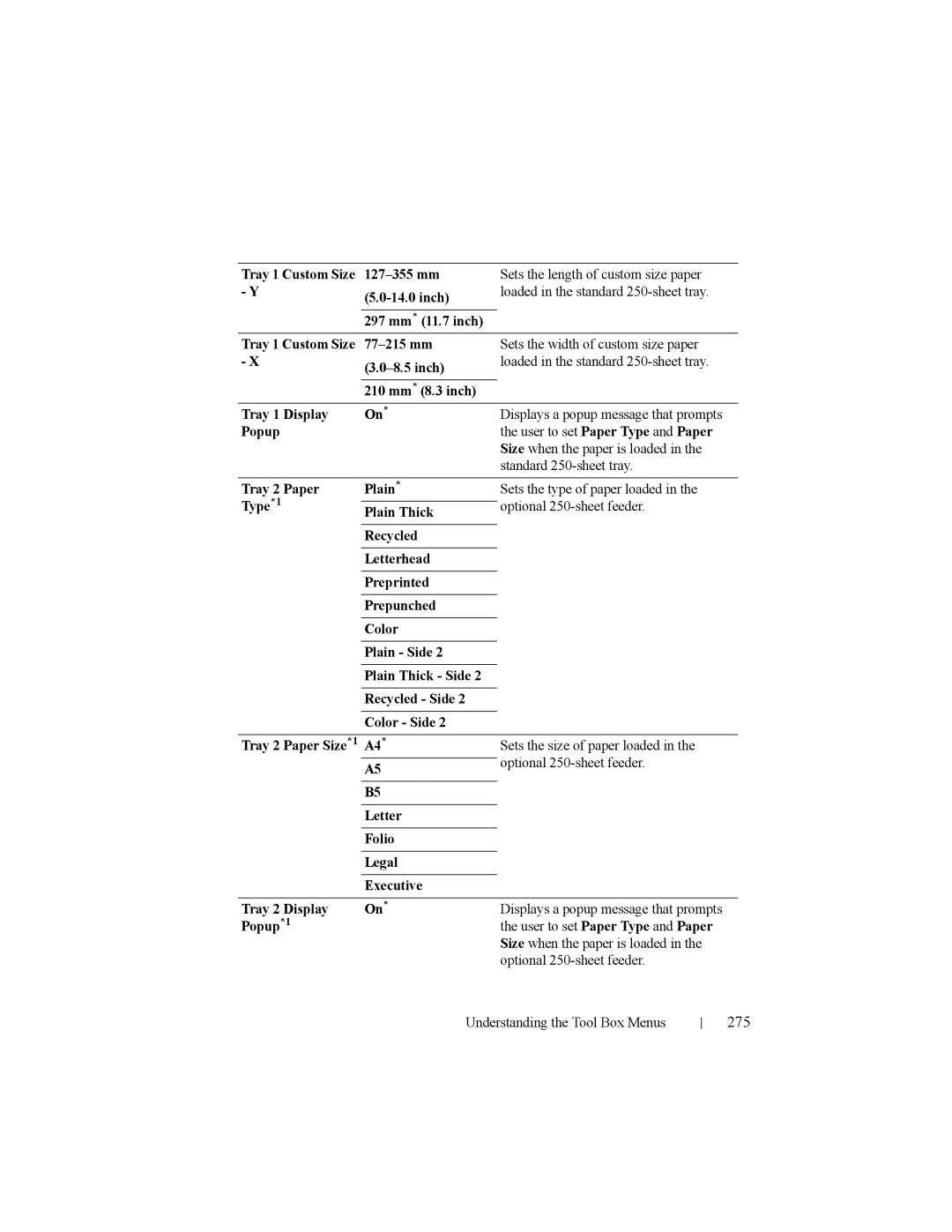 Dell 2150cn manual 275, Optional 250-sheet feeder 