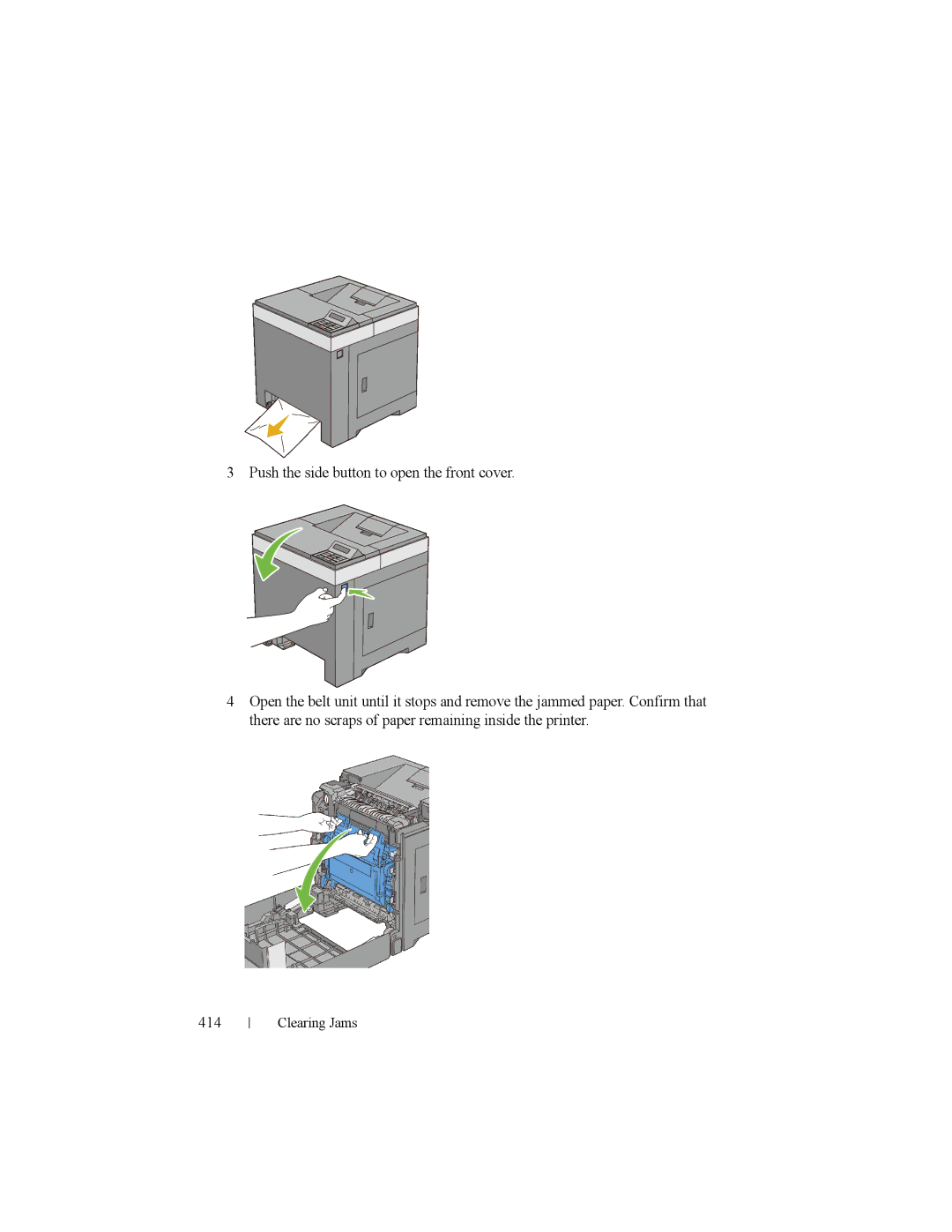 Dell 2150cn manual Clearing Jams 