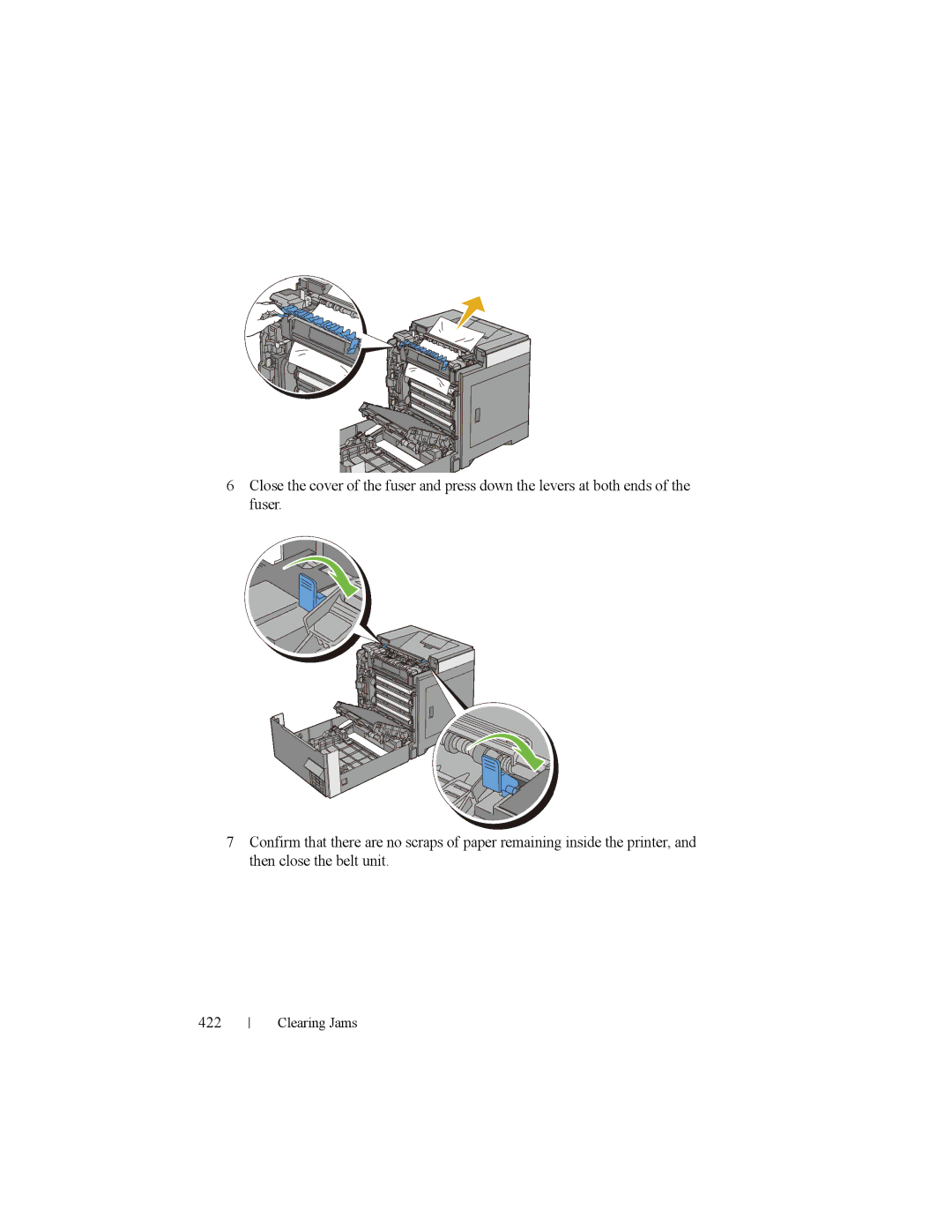 Dell 2150cn manual Clearing Jams 