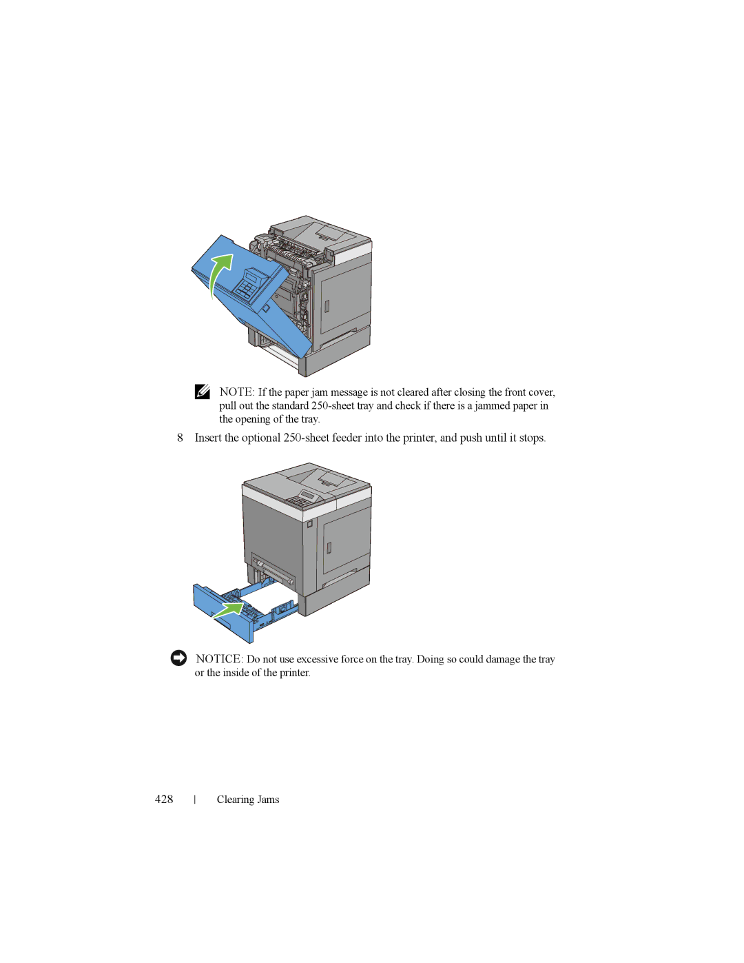 Dell 2150cn manual Clearing Jams 