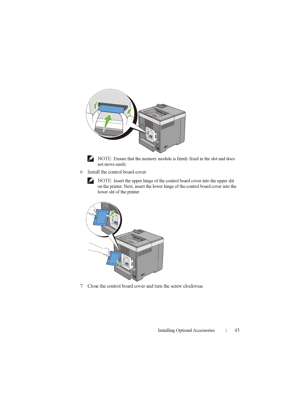 Dell 2150cn manual Installing Optional Accessories 