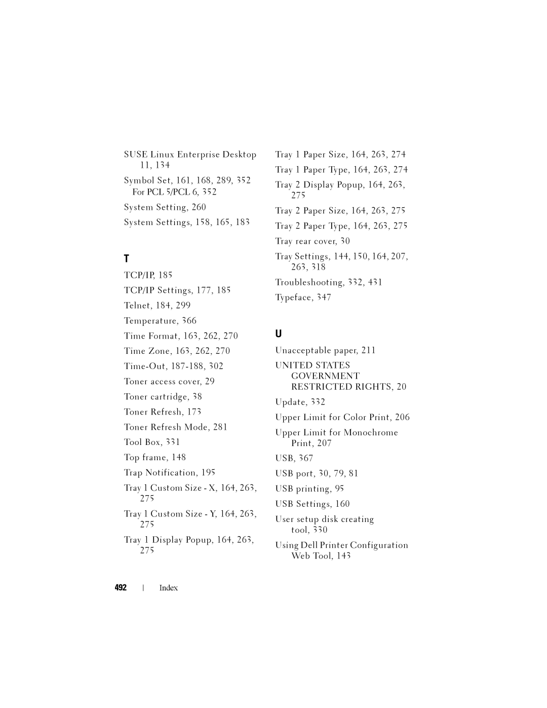 Dell 2150cn manual United States Government Restricted Rights, 492 