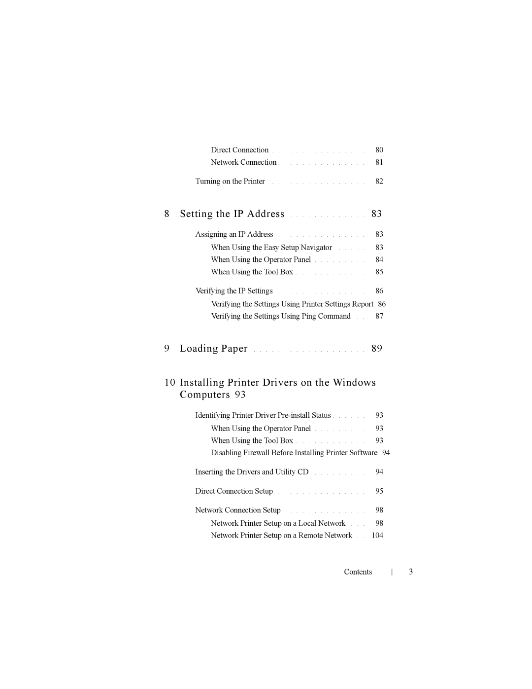 Dell 2150cn manual Setting the IP Address 