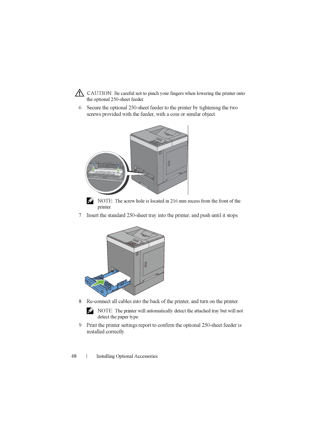 Dell 2150cn manual Installing Optional Accessories 