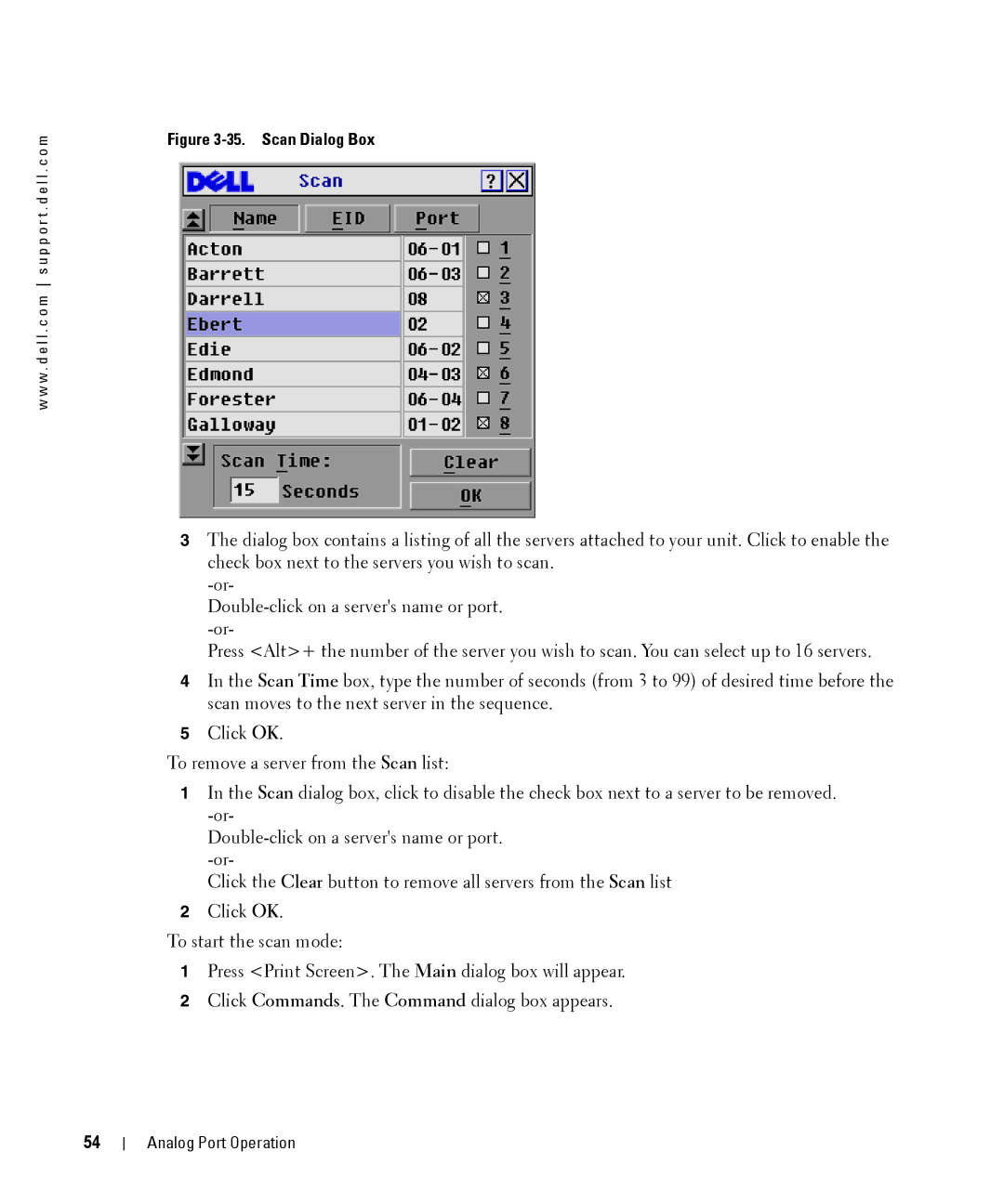 Dell 2161DS manual Scan Dialog Box 