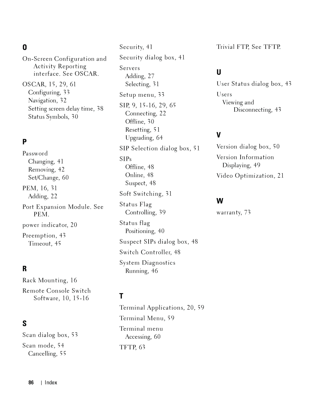 Dell 2161DS manual Index 