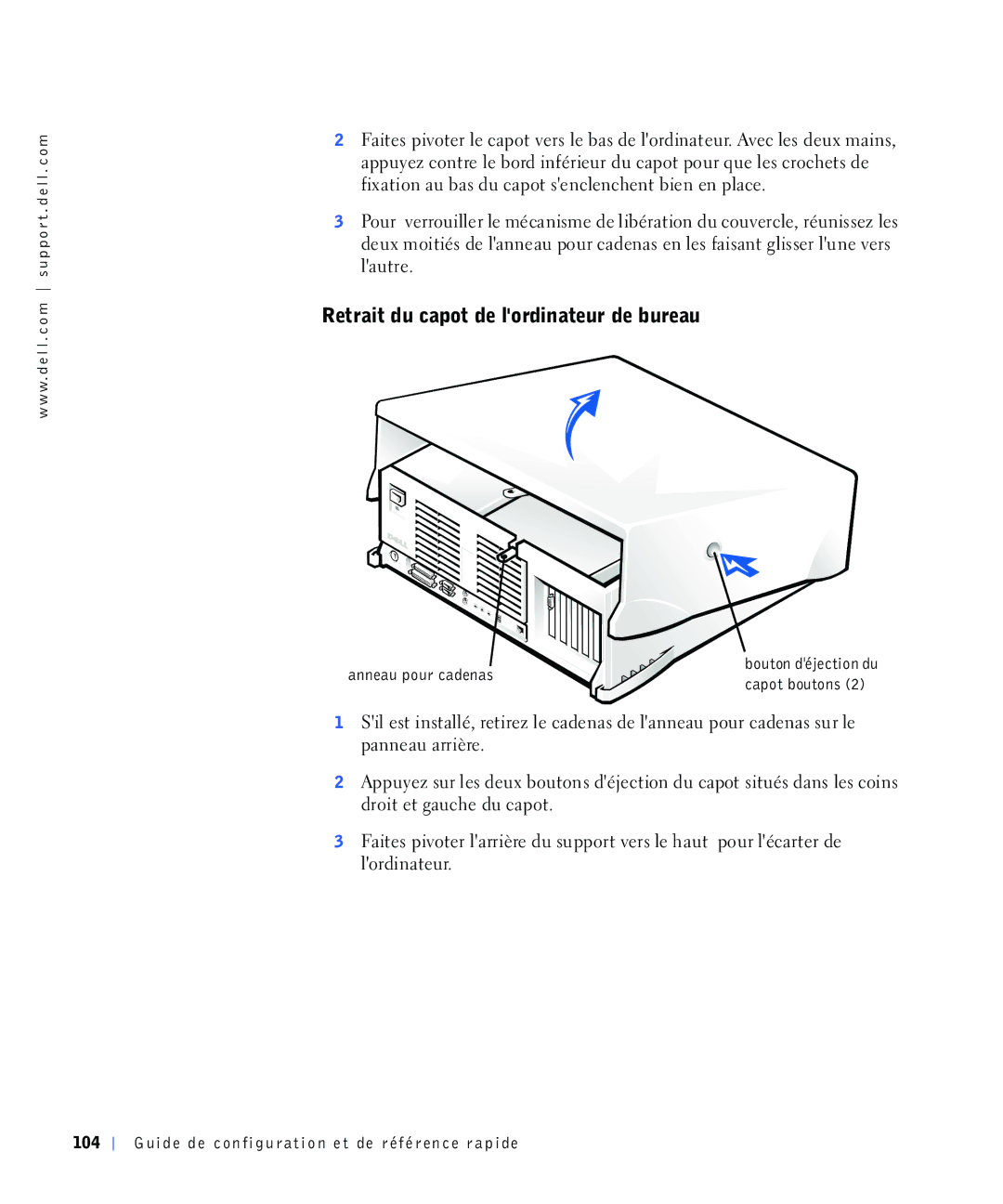 Dell 4390398, 220 Systems manual 5HWUDLWGXFDSRWGHORUGLQDWHXUGHEXUHDX, Dqqhdxsrxufdghqdv 