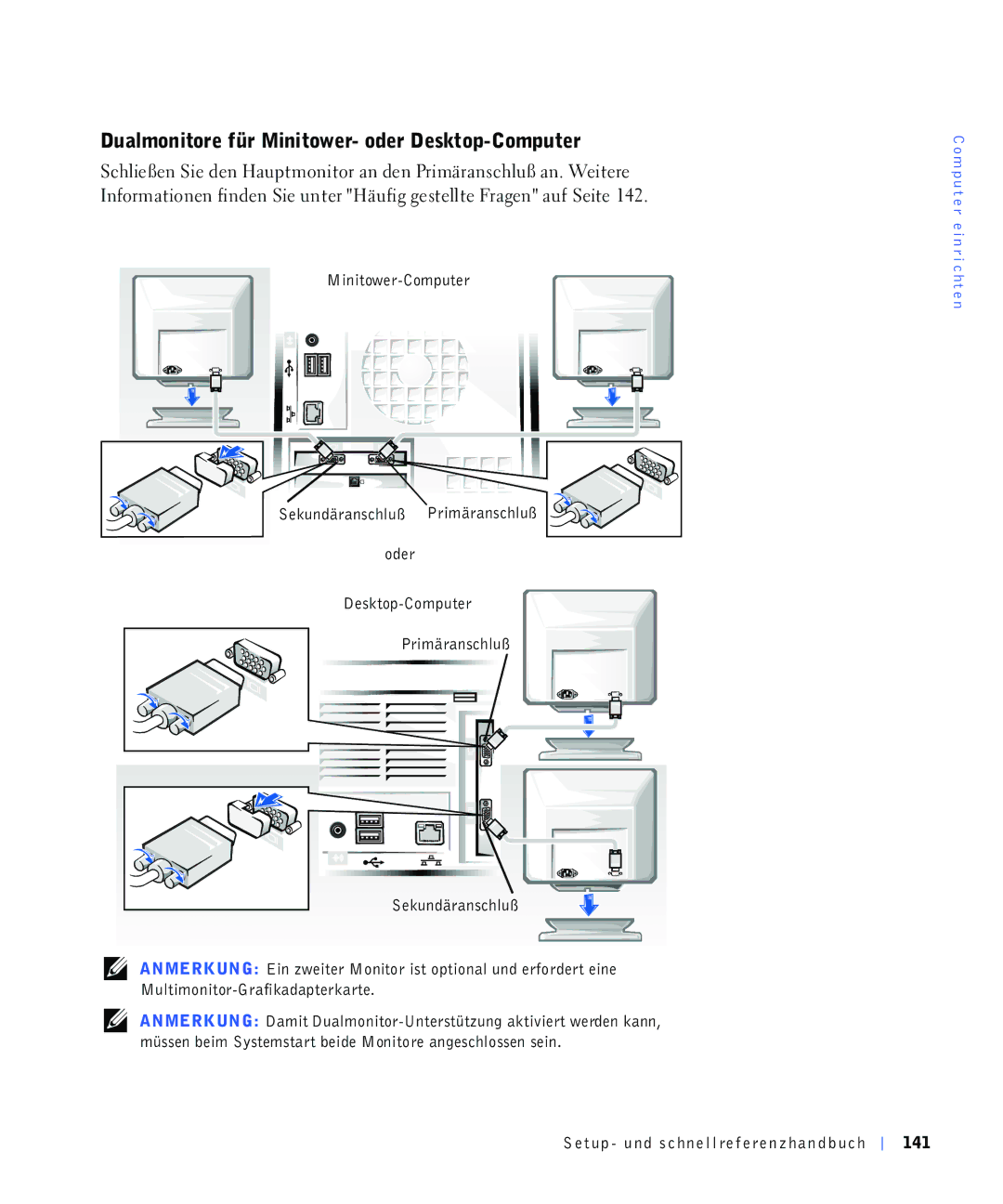 Dell 220 Systems, 4390398 XDOPRQLWRUHIU0LQLWRZHURGHUHVNWRS&RPSXWHU, 0LQLWRZHU&RPSXWHU, 6HNXQGlUDQVFKOX‰ 3ULPlUDQVFKOX‰ 