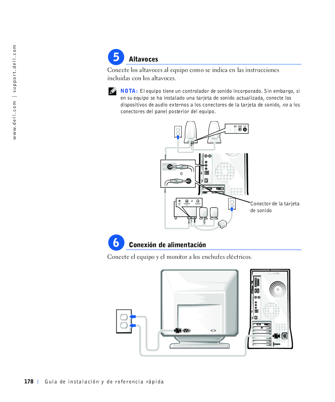 Dell 4390398, 220 Systems manual $Owdyrfhv, RQHLyQGHDOLPHQWDFLyQ, Frqhfwruhvghosdqhosrvwhulrughohtxlsr, Ghvrqlgr 