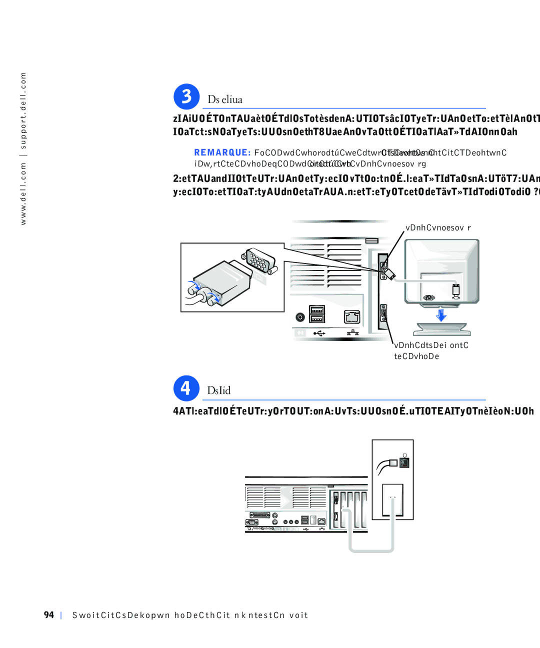 Dell 4390398, 220 Systems manual Sruwsulqflsdo Sruwvhfrqgdluh Hqrswlrq, 6LYRXVDYHXQPRGHPHQRSWLRQFRQQHFWH\OHILOGHWpOpSKRQH 