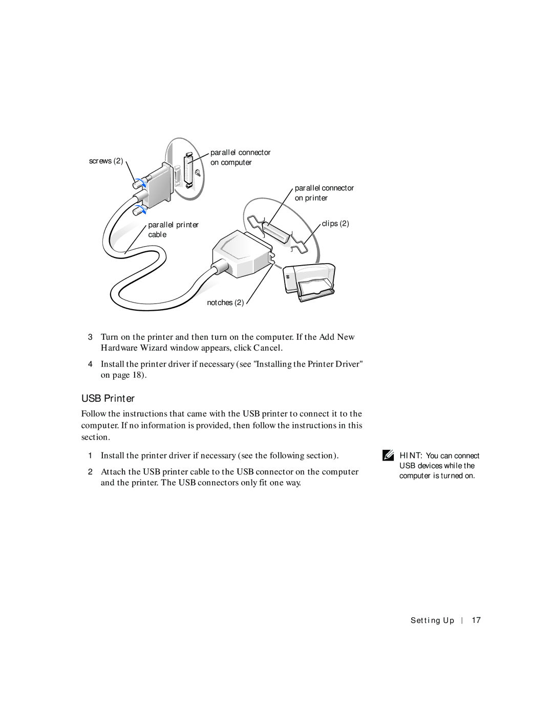 Dell 2200 owner manual USB Printer 