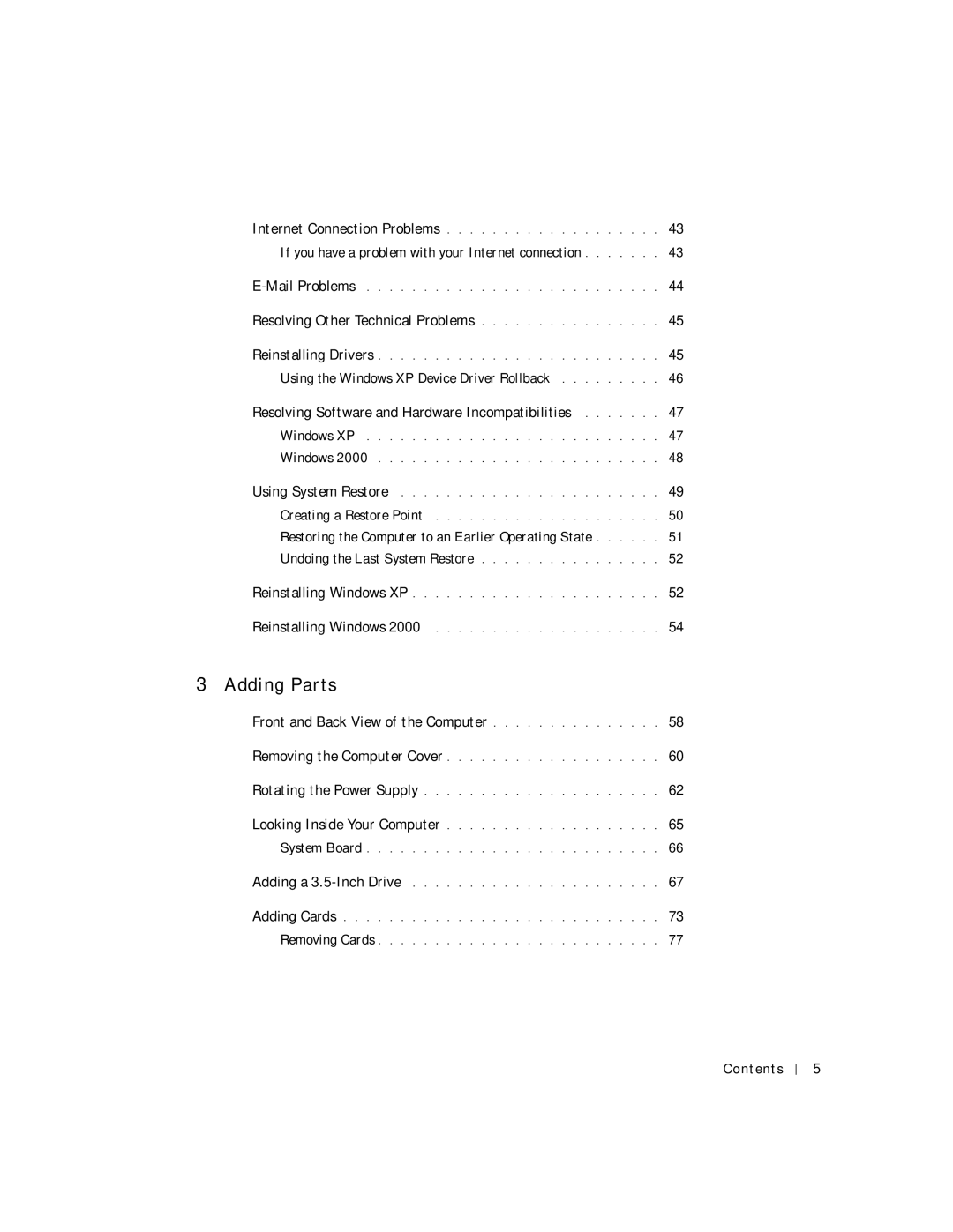 Dell 2200 owner manual Adding Parts 