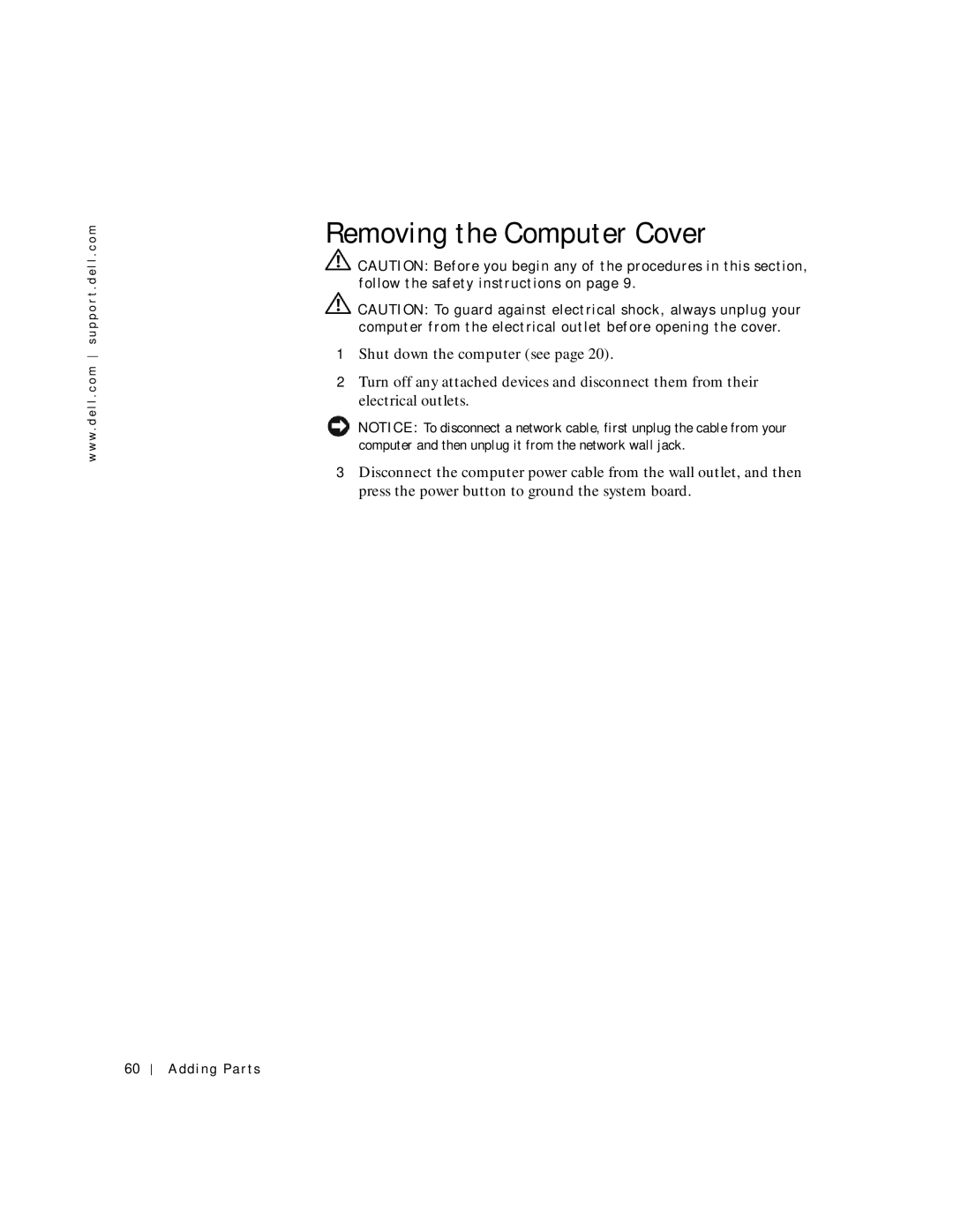 Dell 2200 owner manual Removing the Computer Cover 