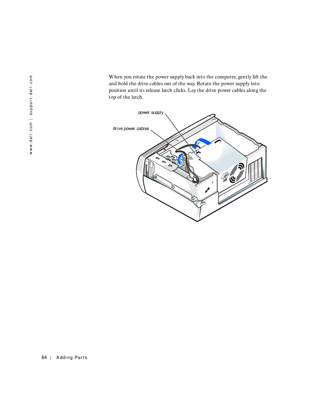 Dell 2200 owner manual Power supply Drive power cables 