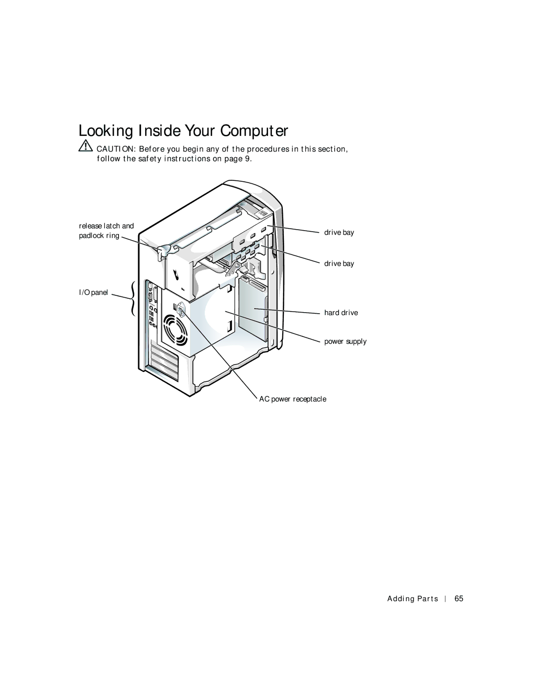 Dell 2200 owner manual Looking Inside Your Computer 